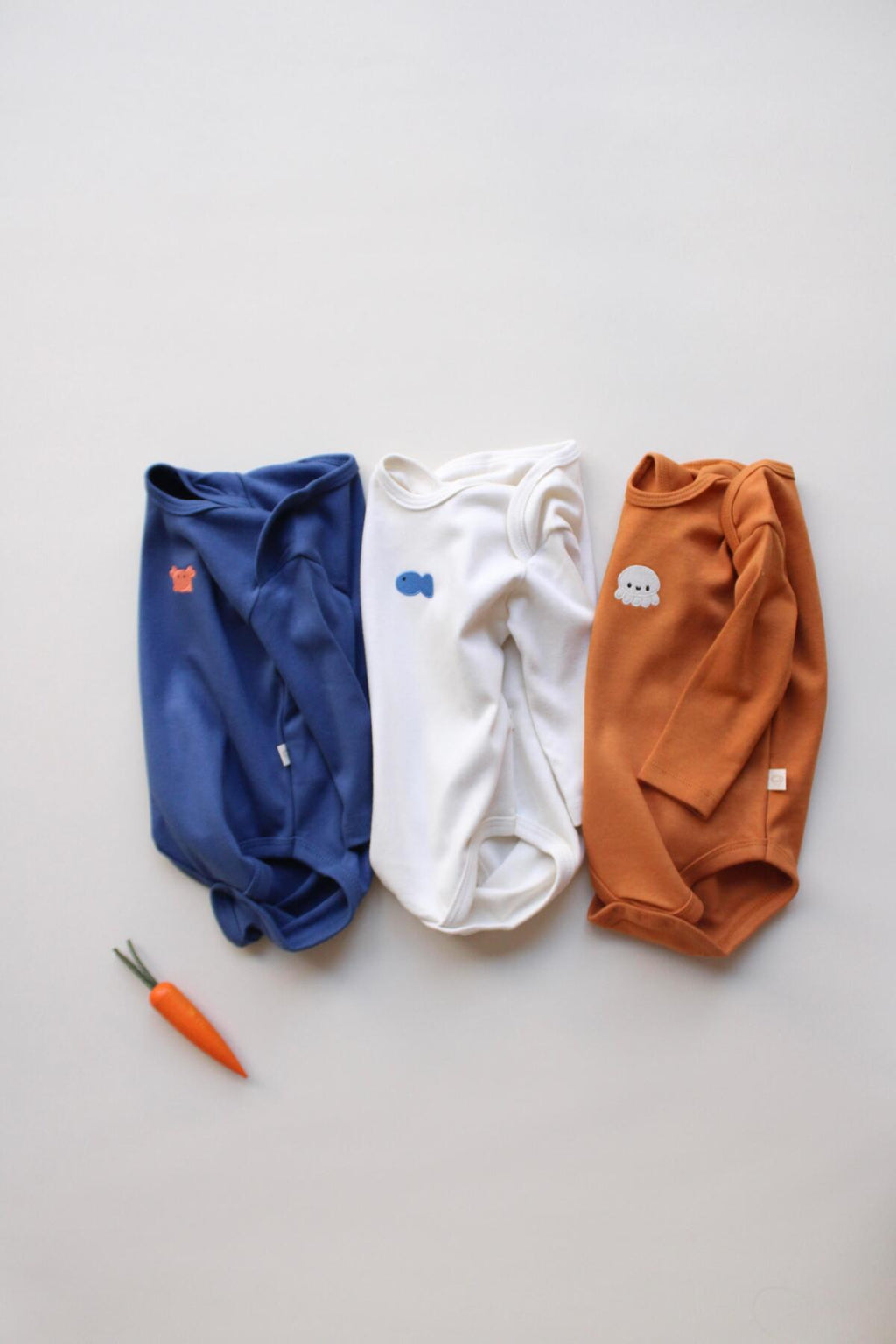Baby Long Sleeve Bodysuit – 3 Pack (OCTOPUS – FISH – CRAB)