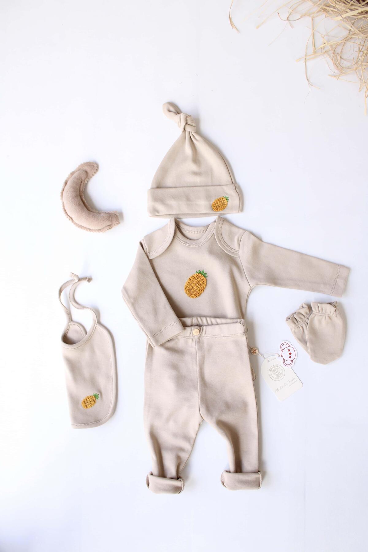 Newborn 5-Piece Cotton Set (Pineapple)