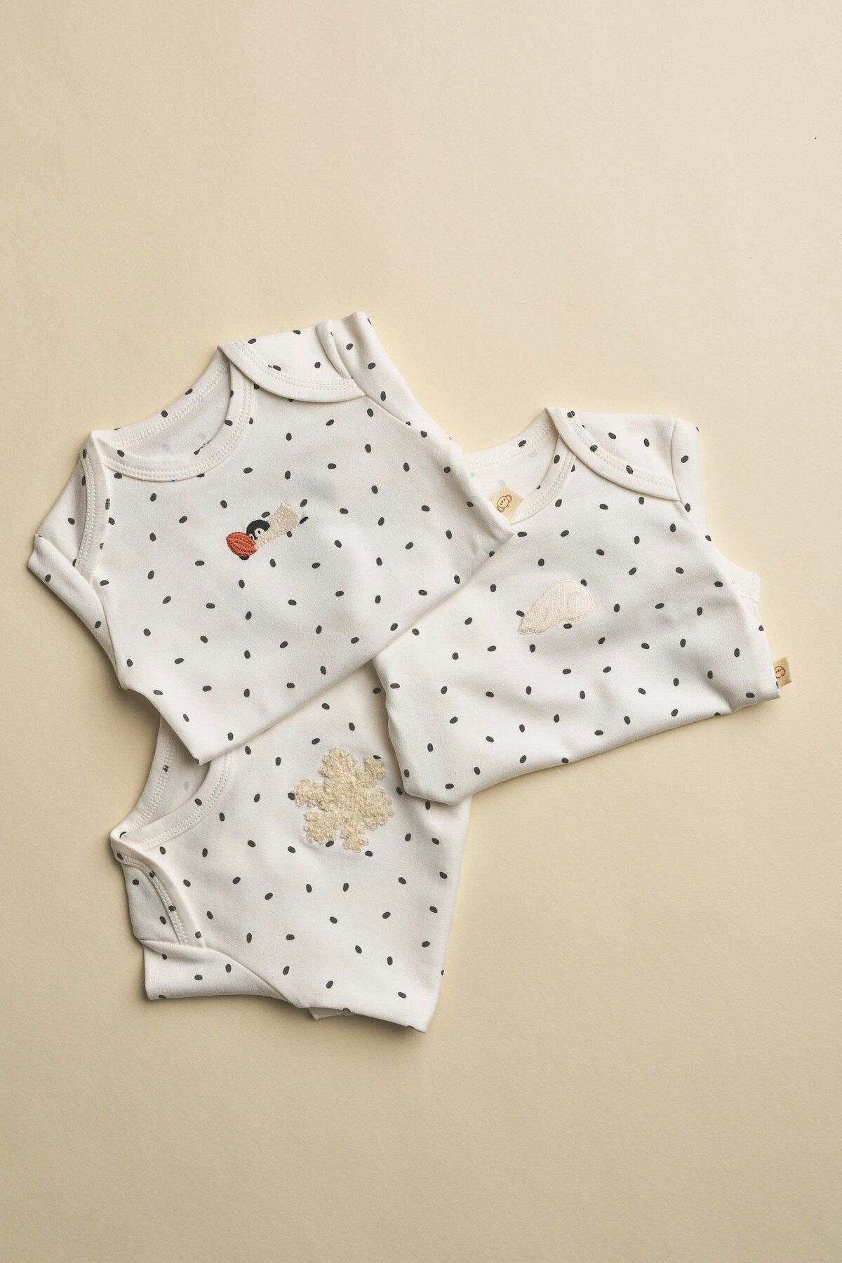 Baby Long Sleeve Bodysuit – 3 Pack (PENGUIN – SNOWFLAKE – POLAR BEAR)