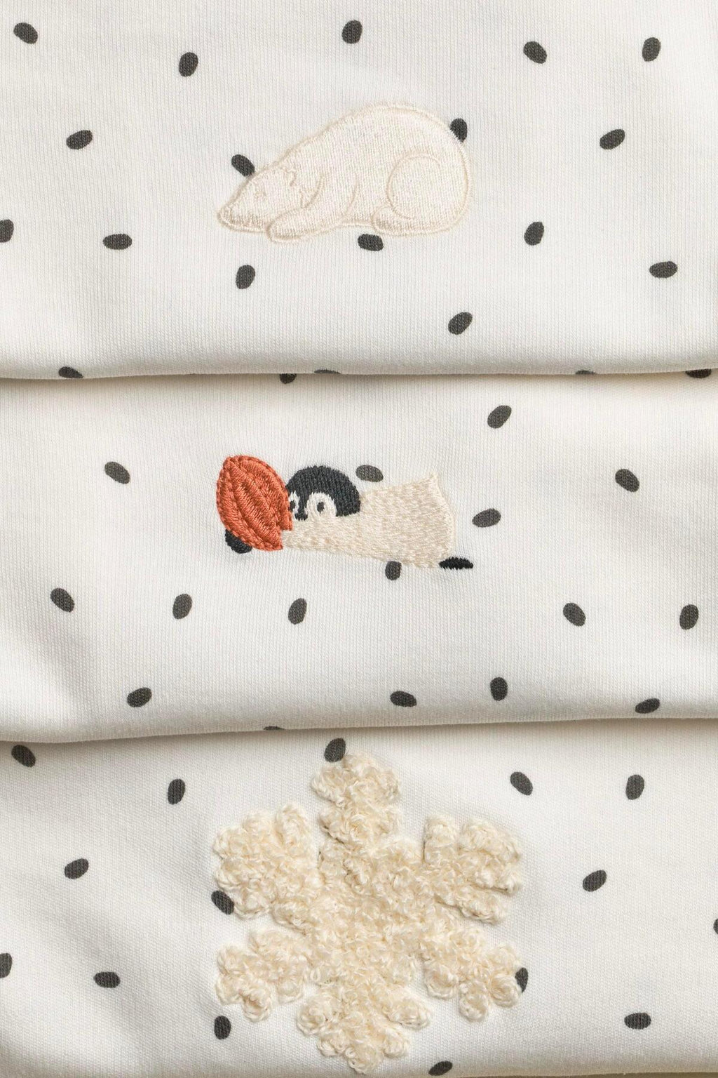 Baby Long Sleeve Bodysuit – 3 Pack (PENGUIN – SNOWFLAKE – POLAR BEAR)