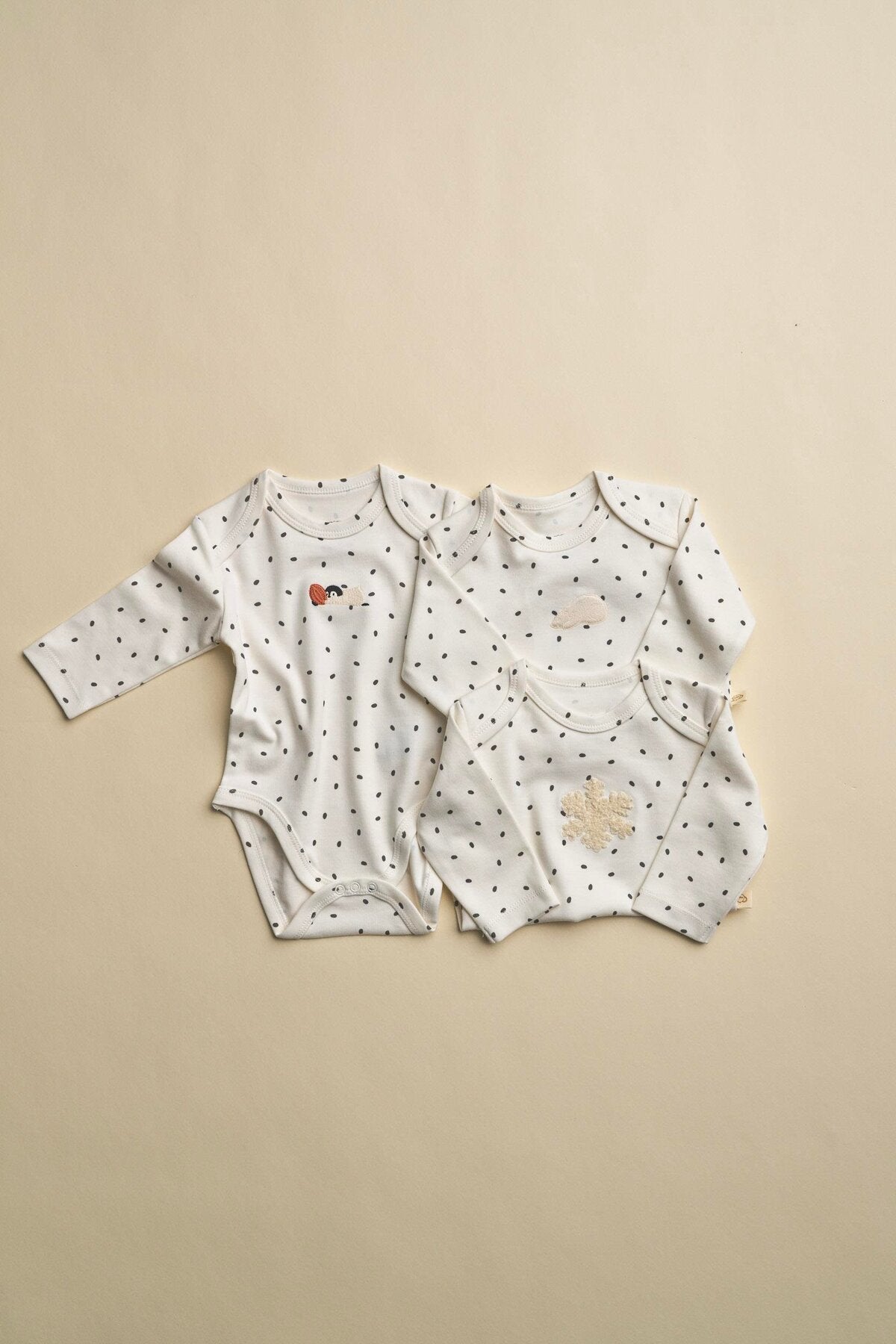 Baby Long Sleeve Bodysuit – 3 Pack (PENGUIN – SNOWFLAKE – POLAR BEAR)