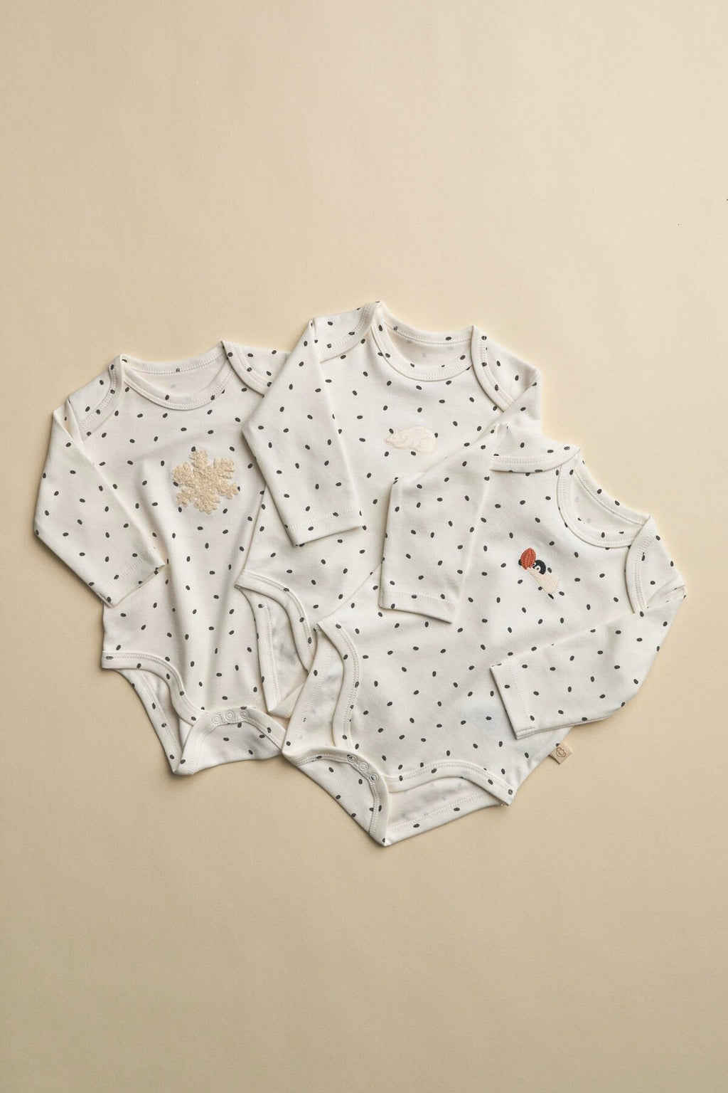 Baby Long Sleeve Bodysuit – 3 Pack (PENGUIN – SNOWFLAKE – POLAR BEAR)