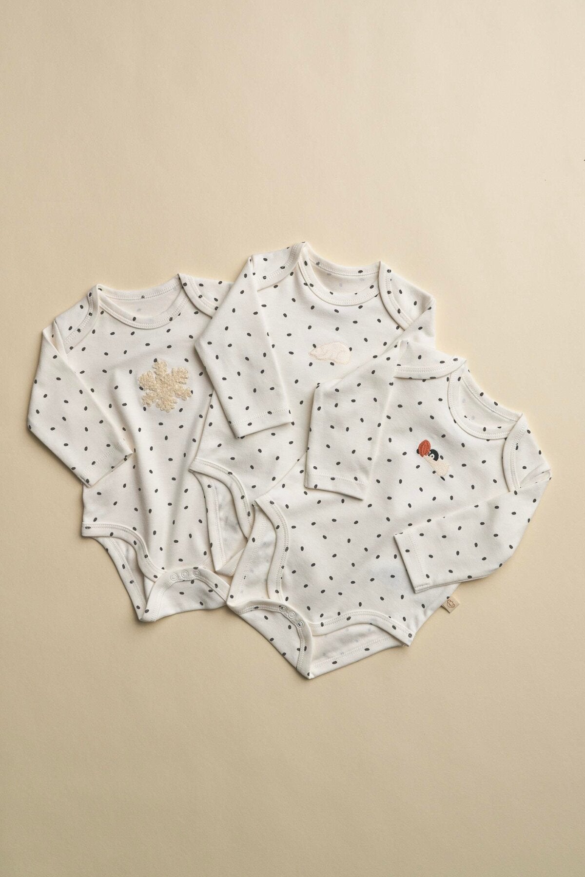 Baby Long Sleeve Bodysuit – 3 Pack (PENGUIN – SNOWFLAKE – POLAR BEAR)