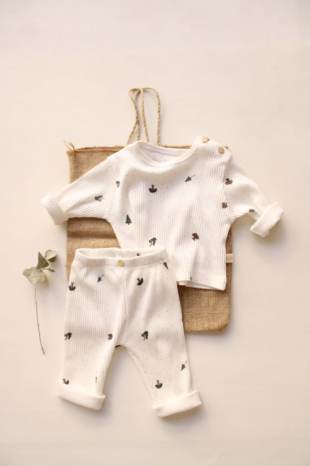 Ribbed Top & Leggings Set (Tree)