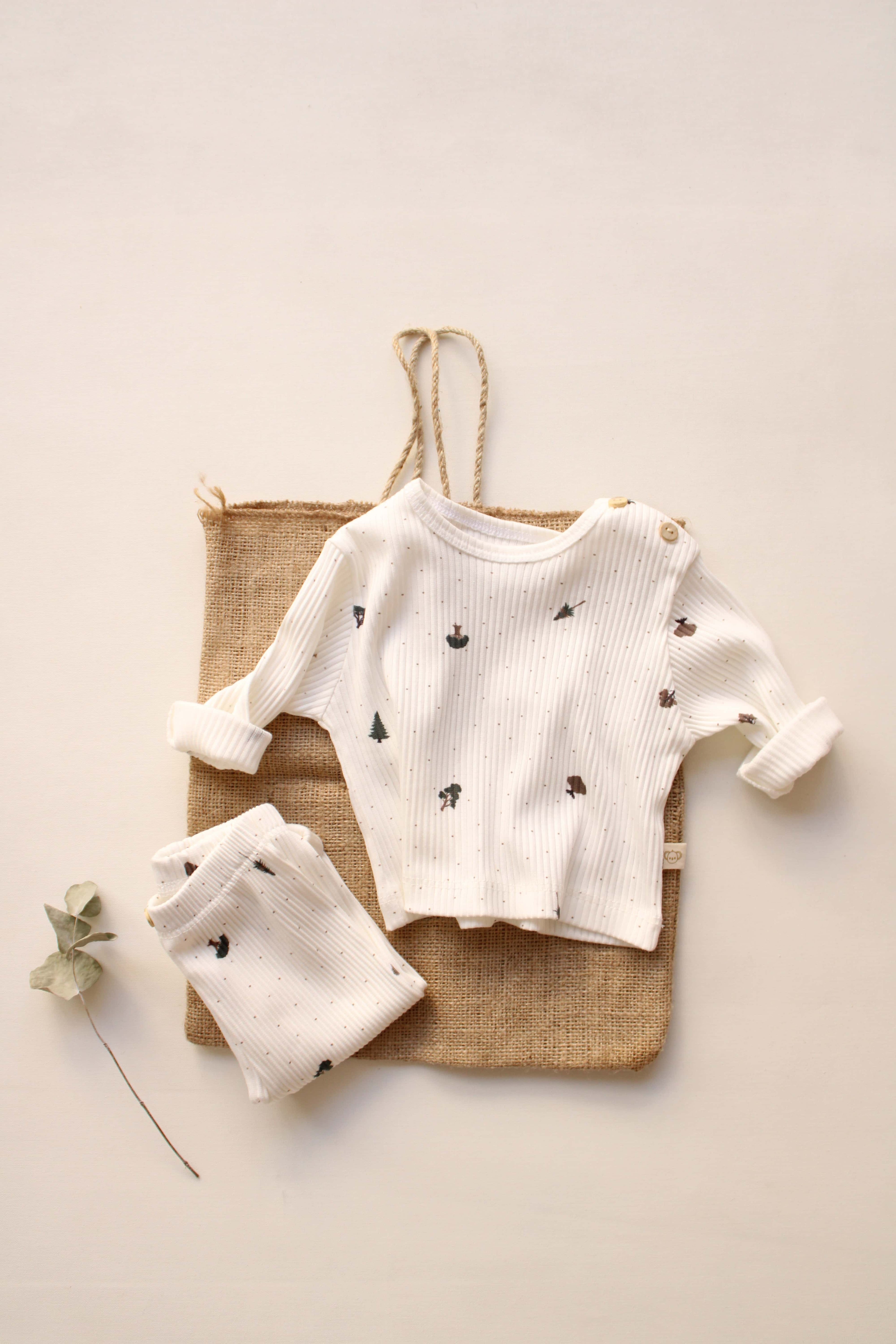 Ribbed Top & Leggings Set (Tree)