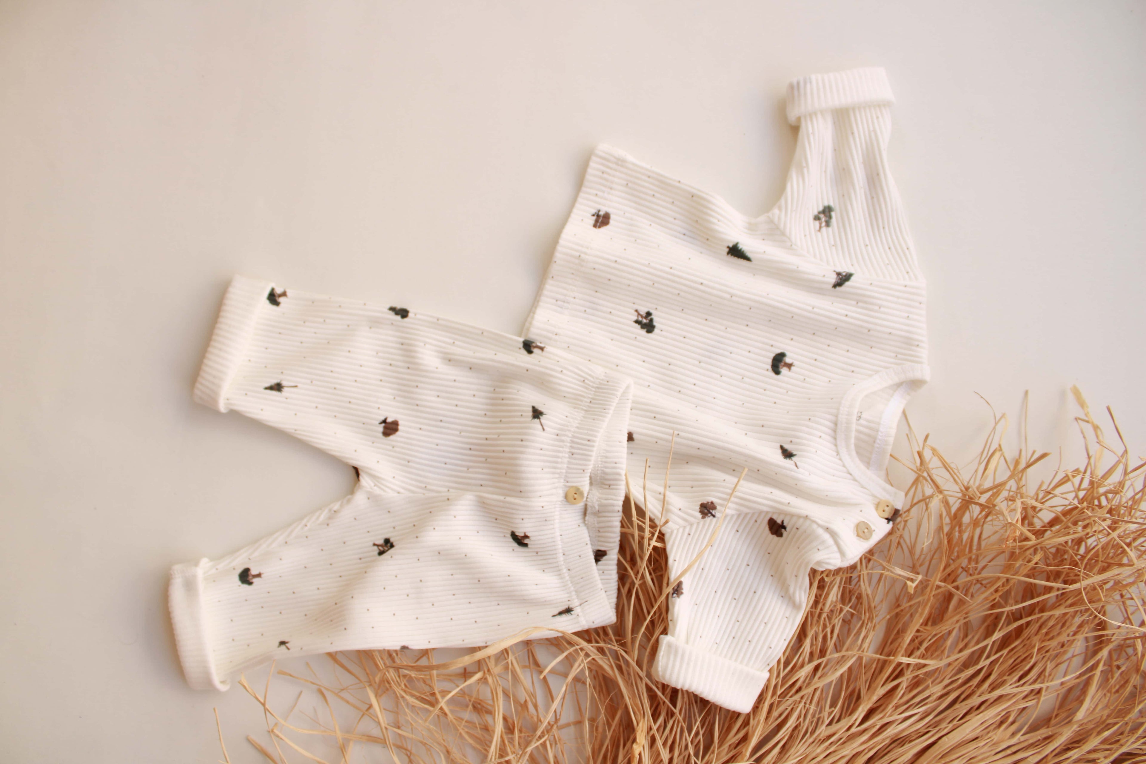 Ribbed Top & Leggings Set (Tree)