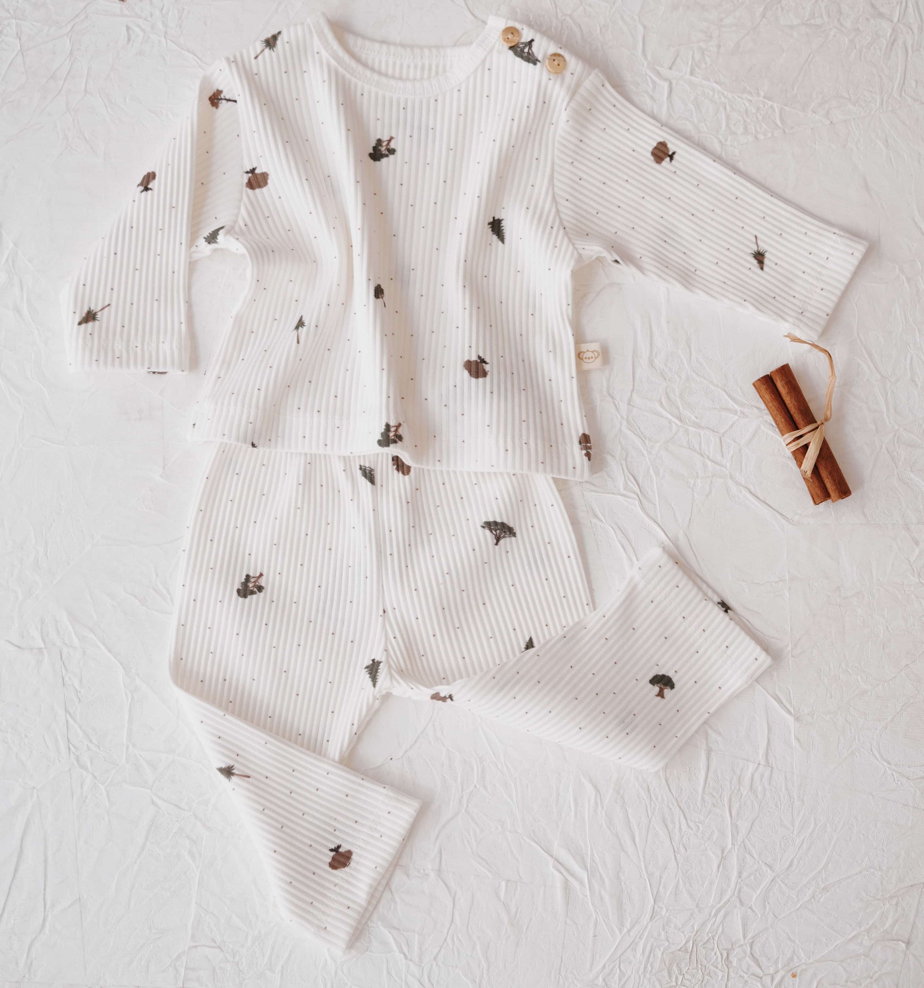 Ribbed Top & Leggings Set (Tree)