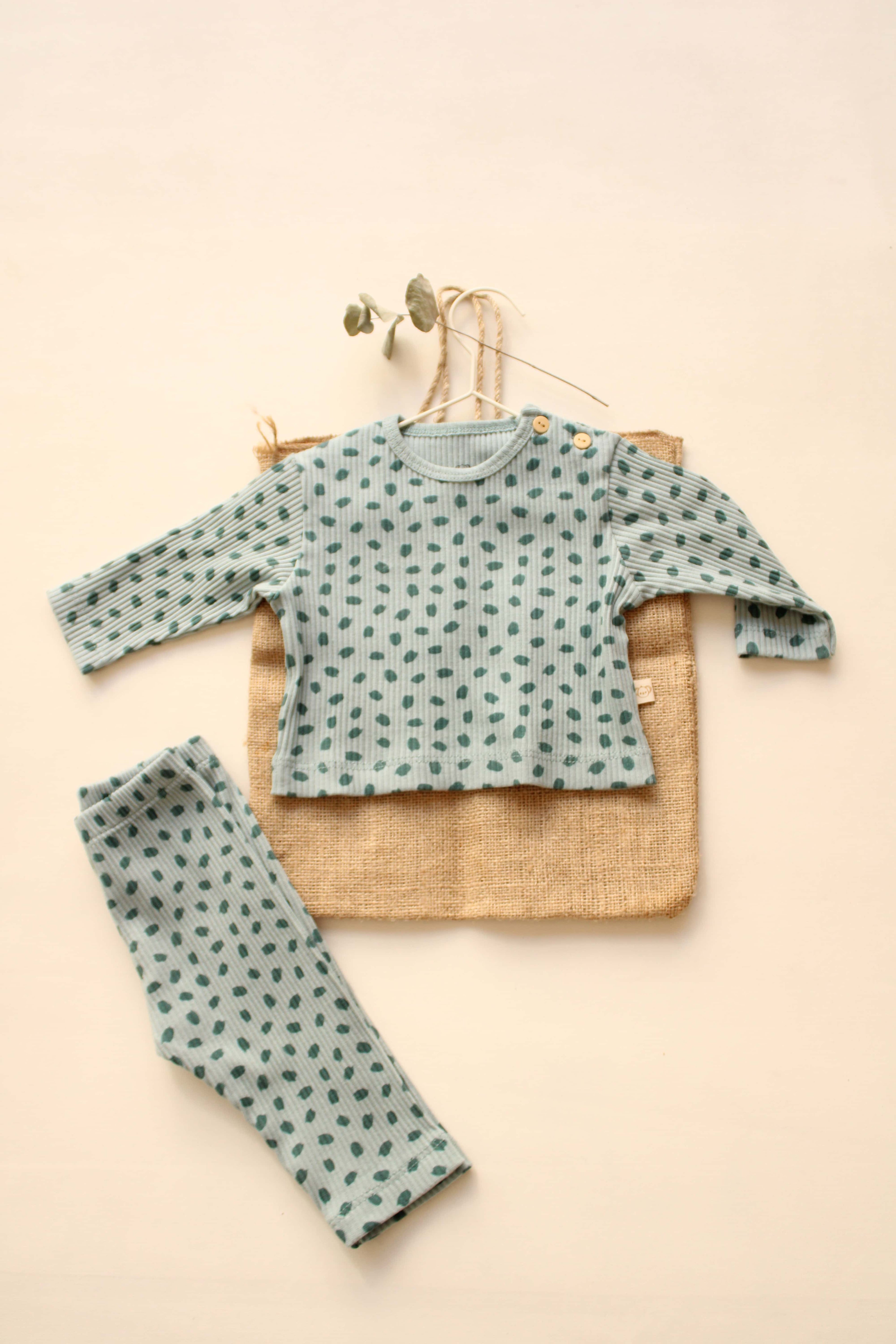 Ribbed Top & Leggings Set (Watercolor)