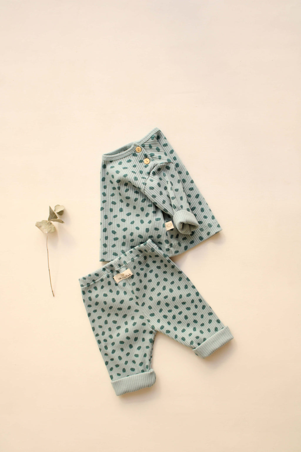 Ribbed Top & Leggings Set (Watercolor)