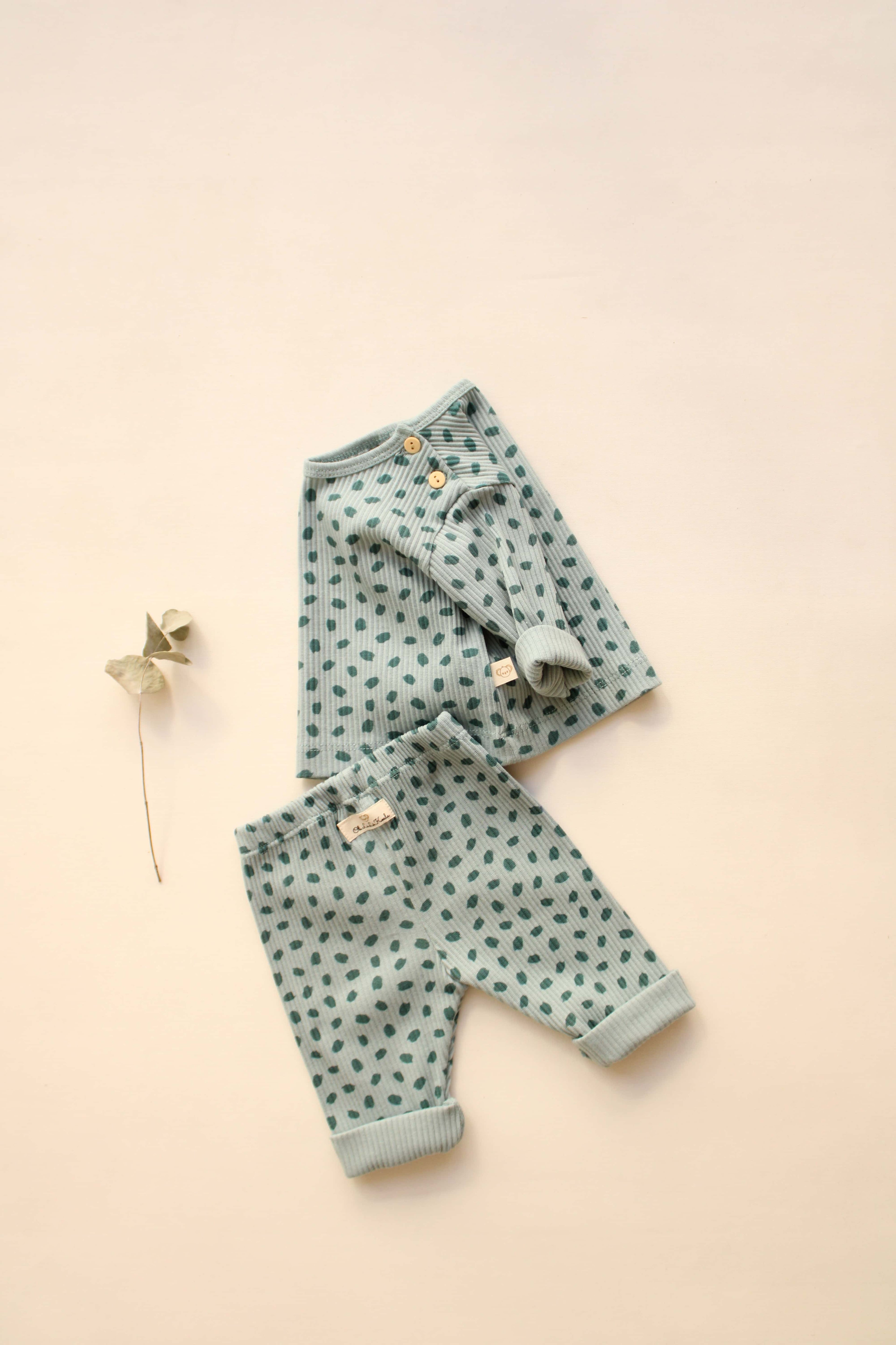 Ribbed Top & Leggings Set (Watercolor)