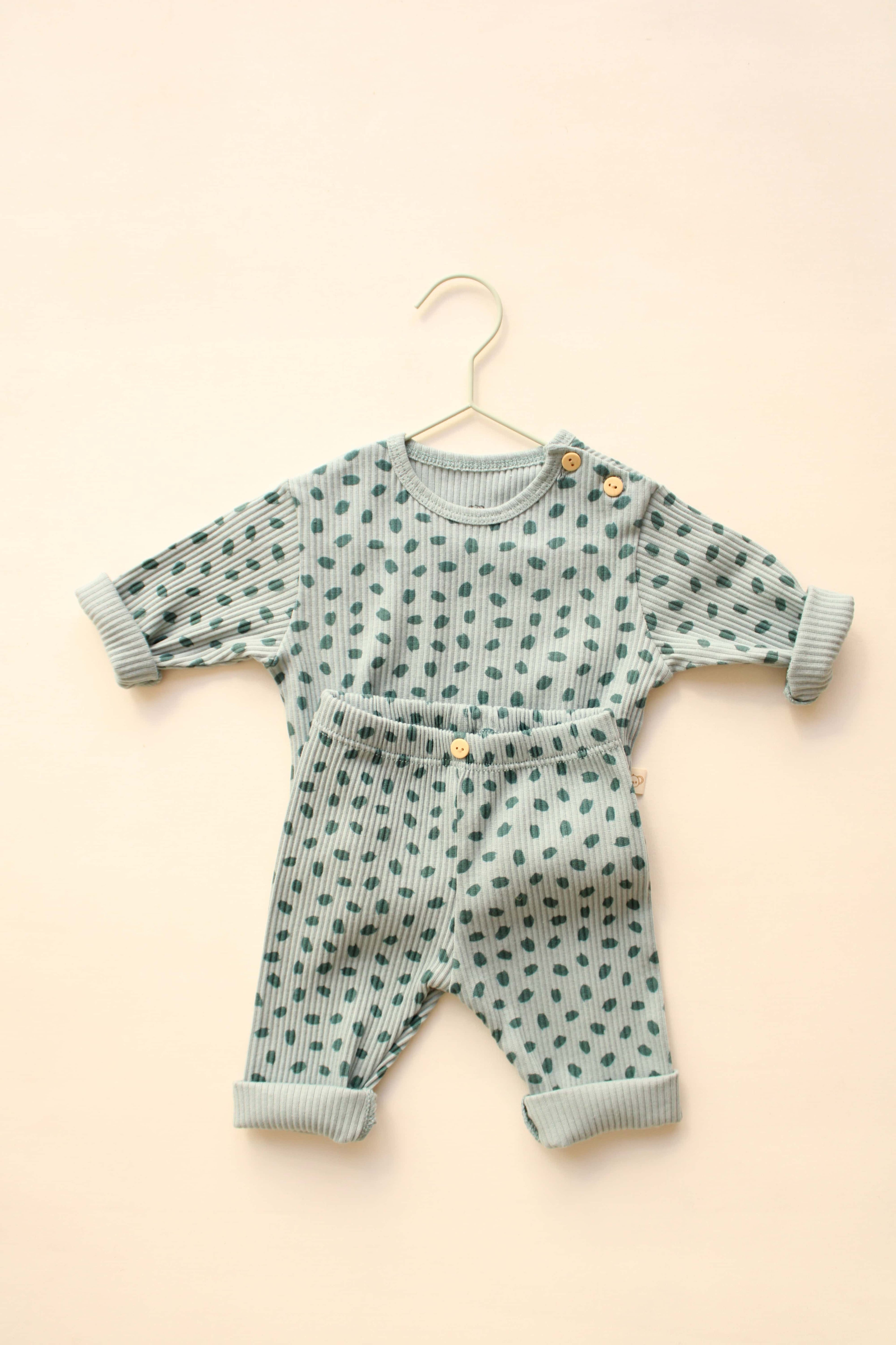 Ribbed Top & Leggings Set (Watercolor)