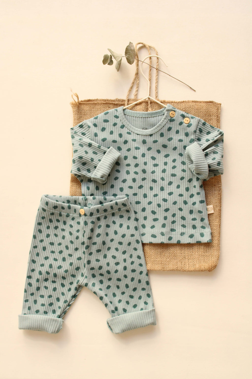 Ribbed Top & Leggings Set (Watercolor)