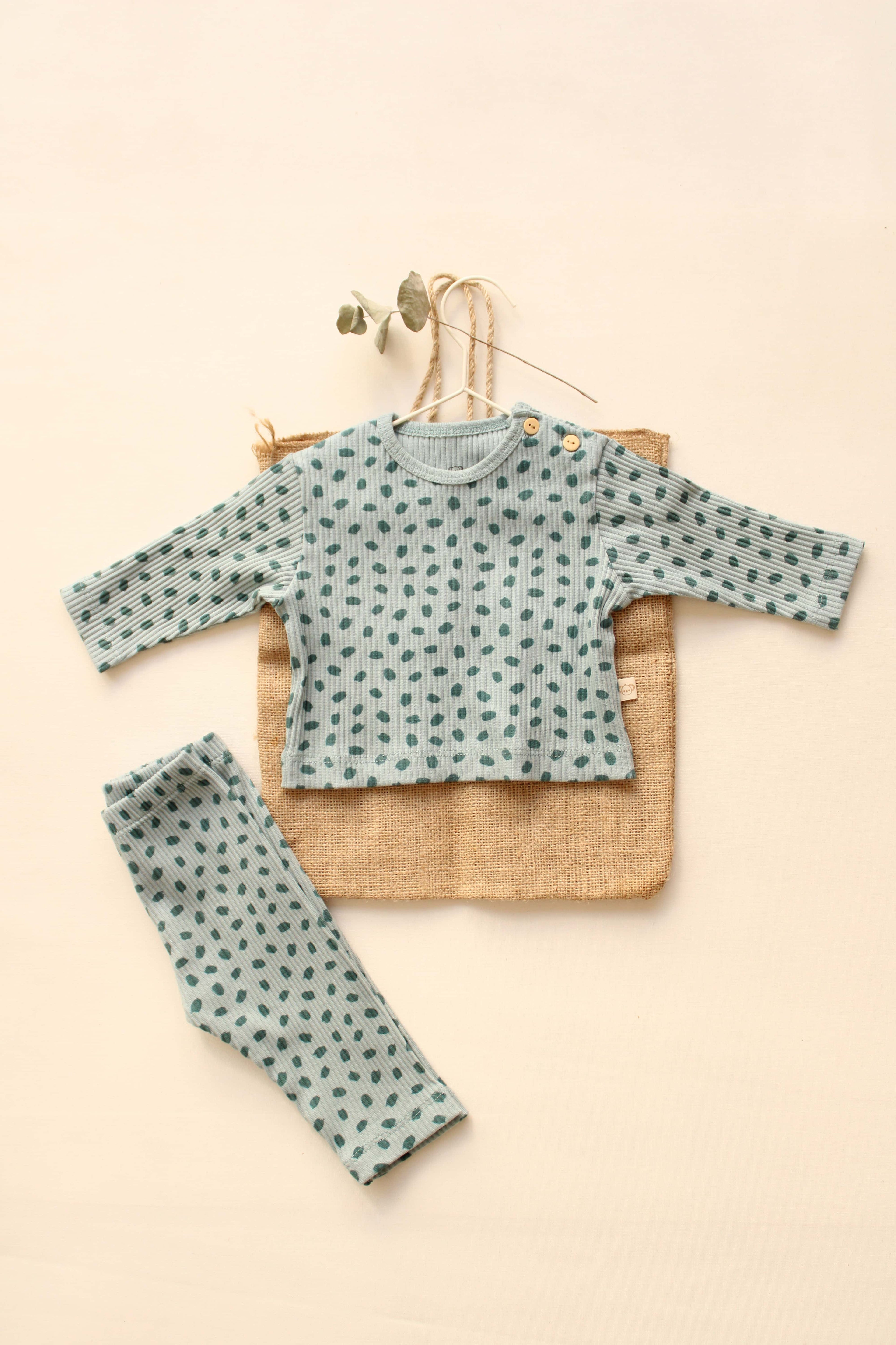 Ribbed Top & Leggings Set (Watercolor)